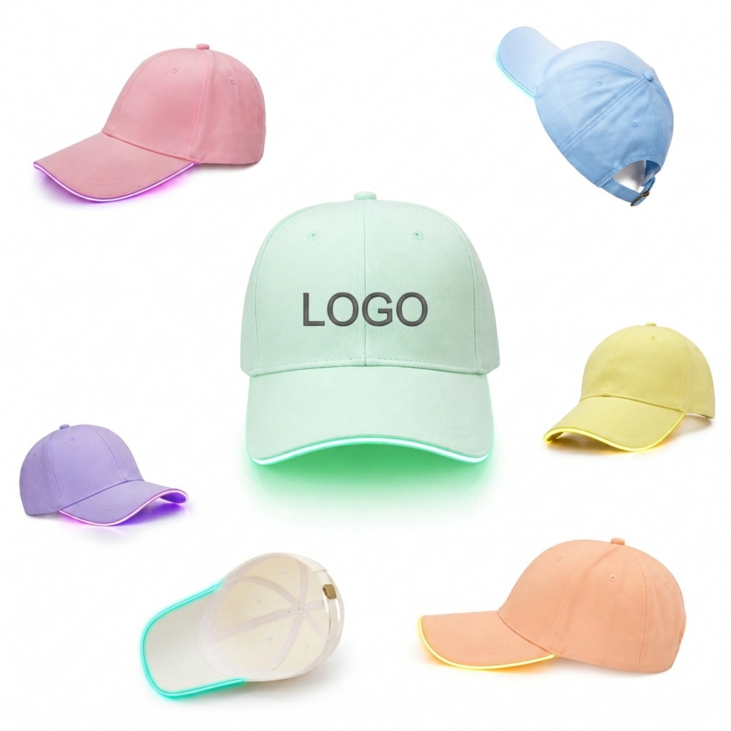 Three-Mode Luminous Fiber Optic Baseball Cap for Event Safety