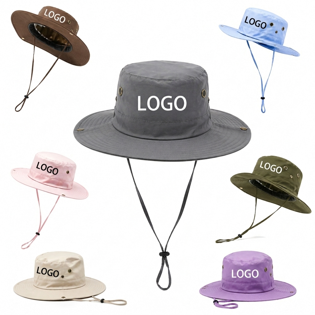 Adjustable Outdoor Booney Hat with Side Snaps and Ventilation Eyelets