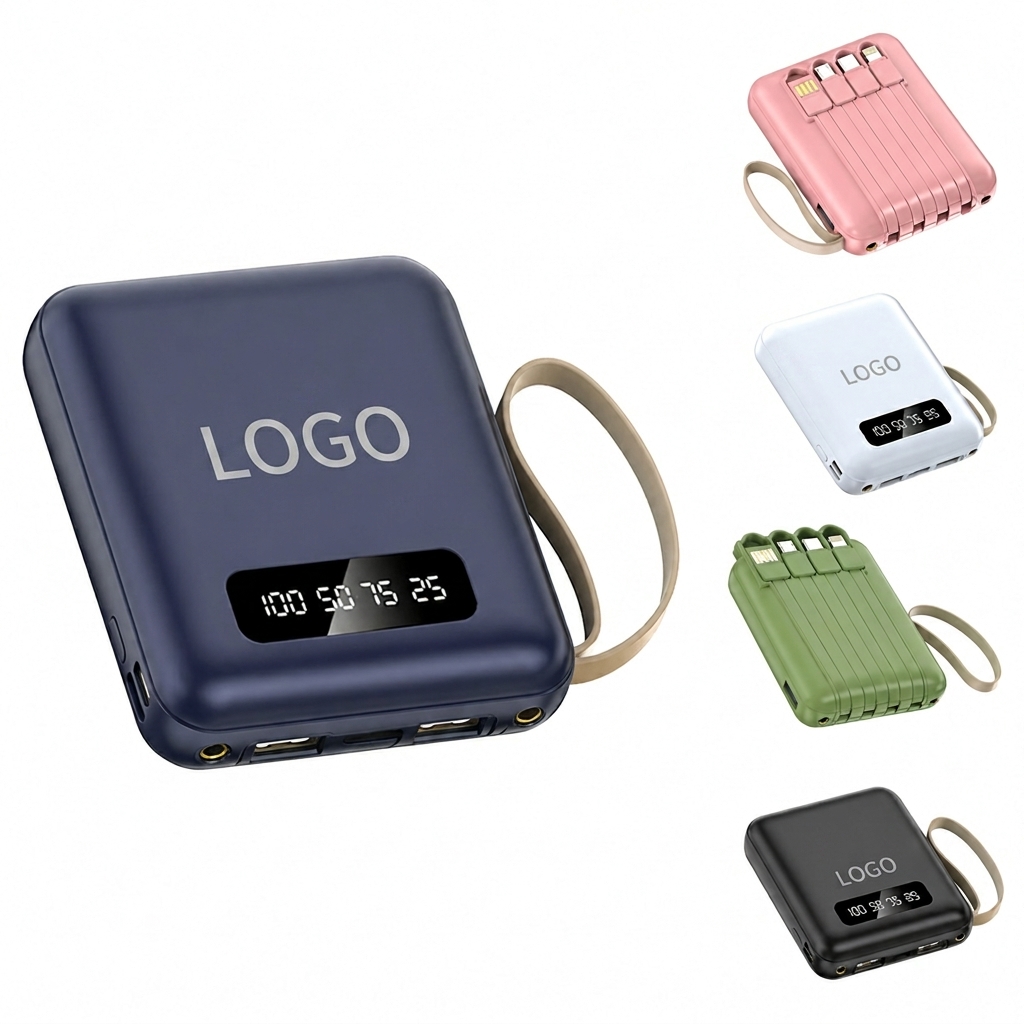 Integrated Multi-Lead Portable Power Station 10,000 mAh with Digital Display