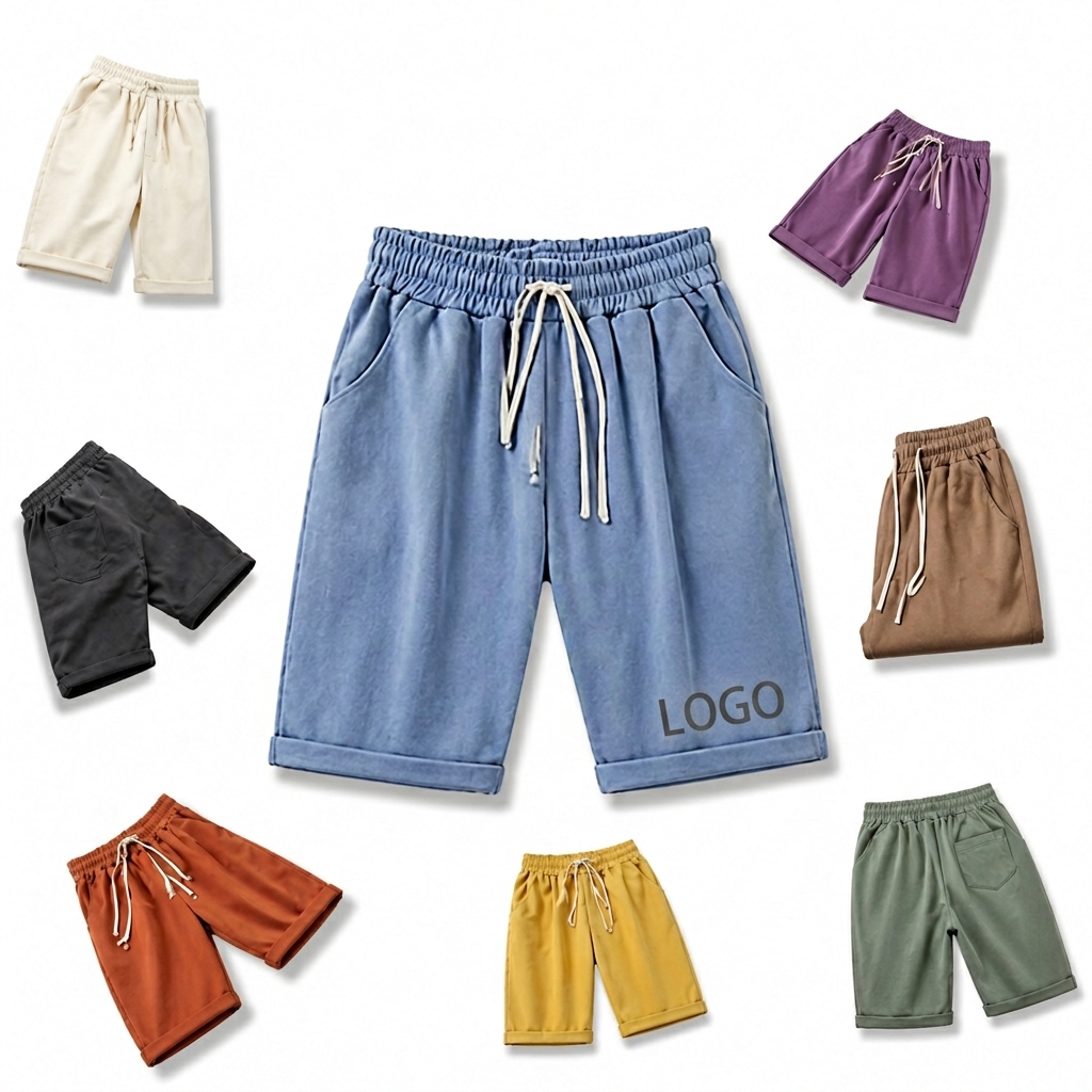 Comfort-Fit High-Waisted Drawstring Shorts with Adjustable Waist