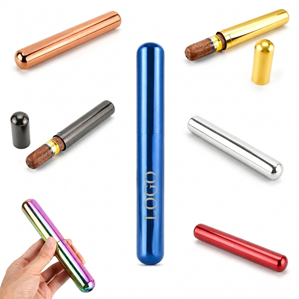 Portable Single Stick Aluminum Cigar Tube with Secure Threaded Seal