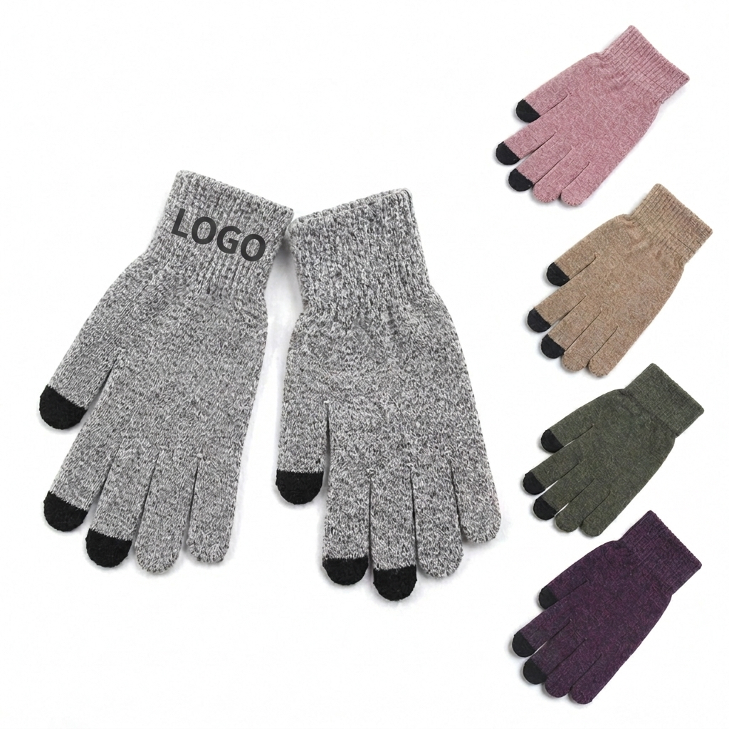Insulated Knit Gloves with Conductive Fingertips
