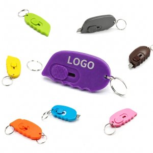 Compact Safety Utility Knife Keychain with Retractable Blade