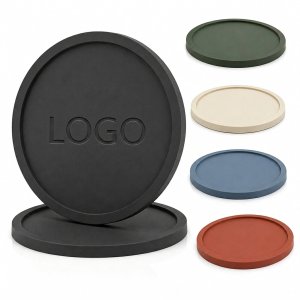 Heat-Resistant Circular Silicone Coasters with Raised Edge Protection