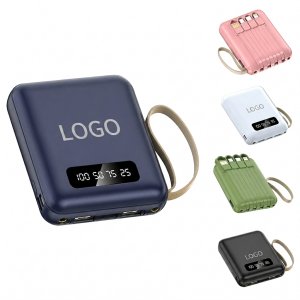 Integrated Multi-Lead Portable Power Station 10,000 mAh with Digital Display