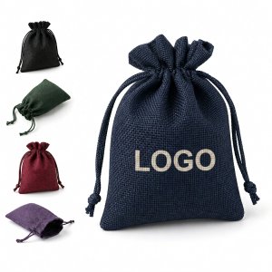5" x 7" Jewel Tone Jute Drawstring Favor Bag