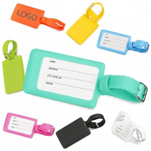 Durable Flexible Silicone Luggage Tag with Secure Buckle
