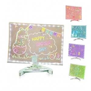 Illuminated Desktop Acrylic Note Board with 7-Color Marker and USB Connection